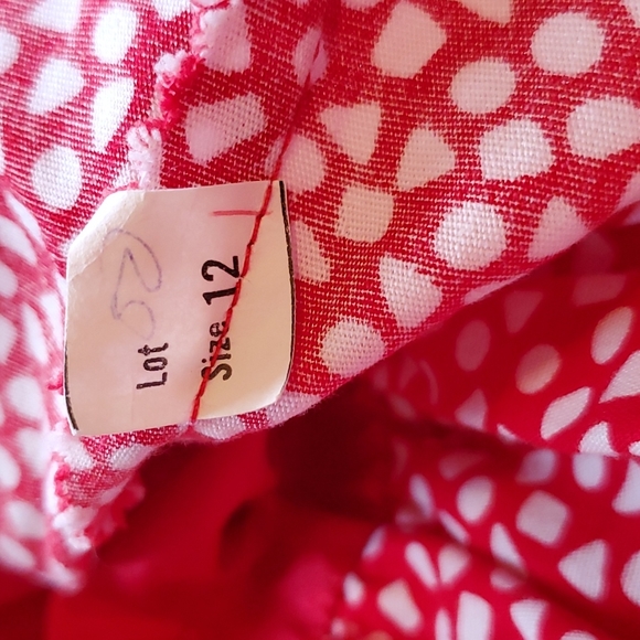 Vntg EUC David Warren NY 80's red peplum tiered dress 12 - Picture 12 of 16